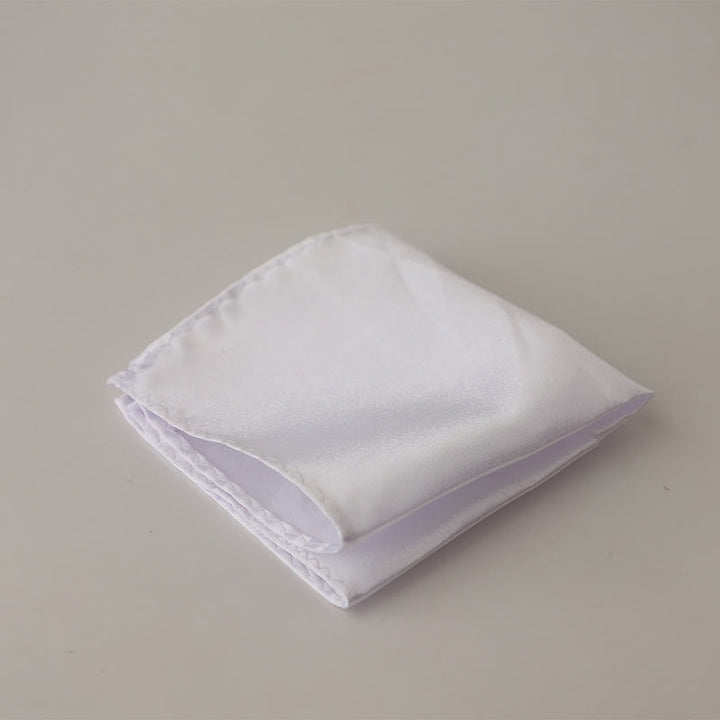Fazzoletto da taschino semplice da uomo, tinta unita, per feste di matrimonio - Bianco - image 19