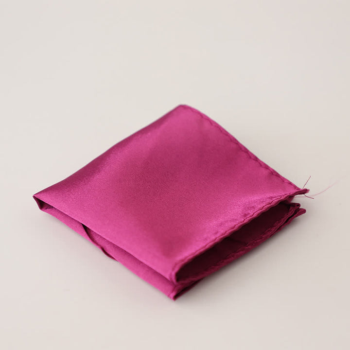 Fazzoletto da taschino semplice da uomo, tinta unita, per feste di matrimonio - Rosa intenso - image 15