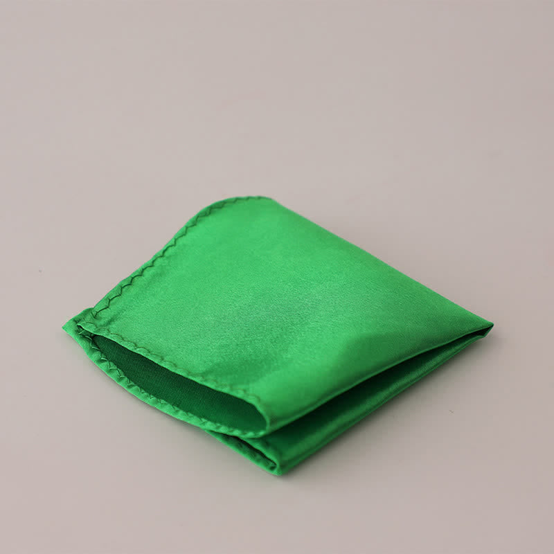 Fazzoletto da taschino semplice da uomo, tinta unita, per feste di matrimonio - Verde lime - image 29