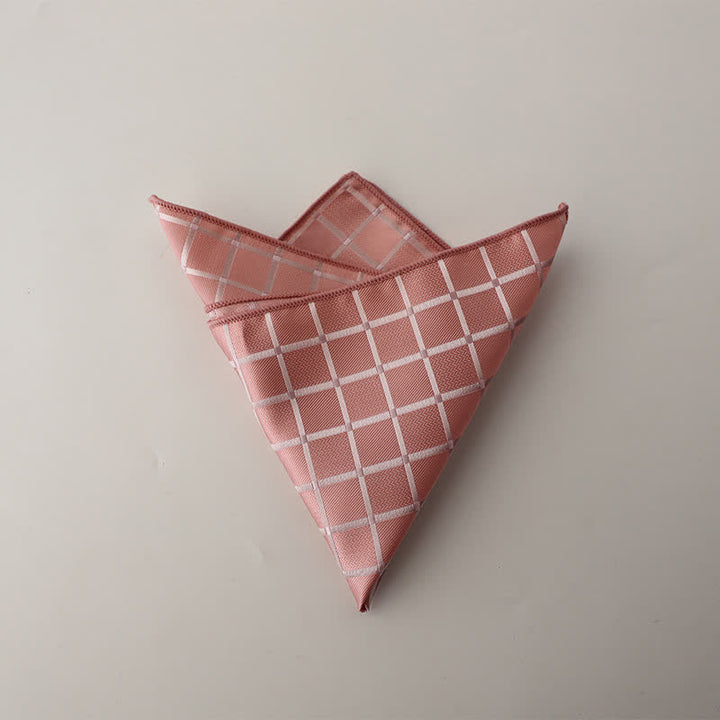 Fazzoletto da taschino da uomo con motivo a quadri in colori saturi retrò - Rosa - image 5