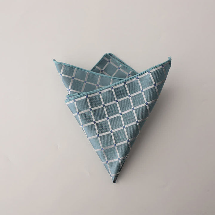Fazzoletto da taschino da uomo con motivo a quadri in colori saturi retrò - Azzurro cielo - image 2