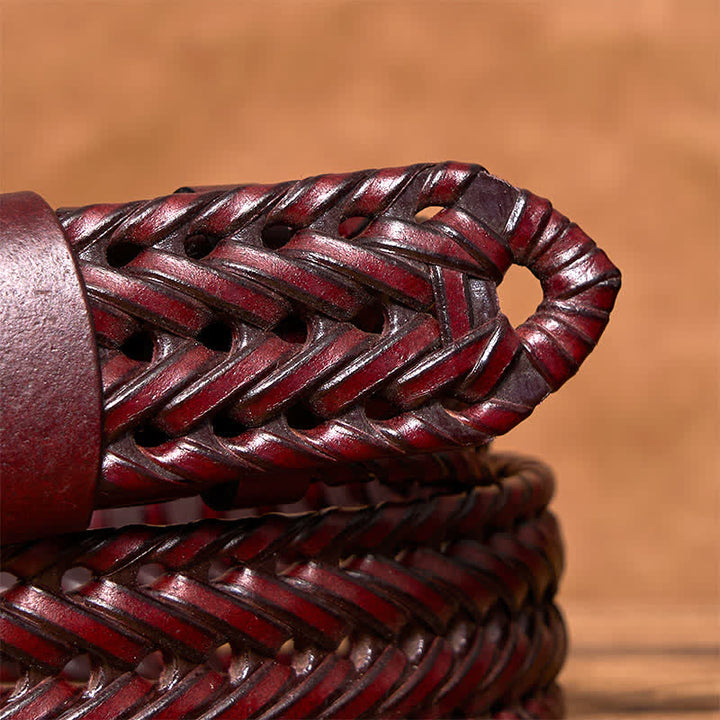 Cintura in pelle intrecciata a mano casual da uomo - image 18
