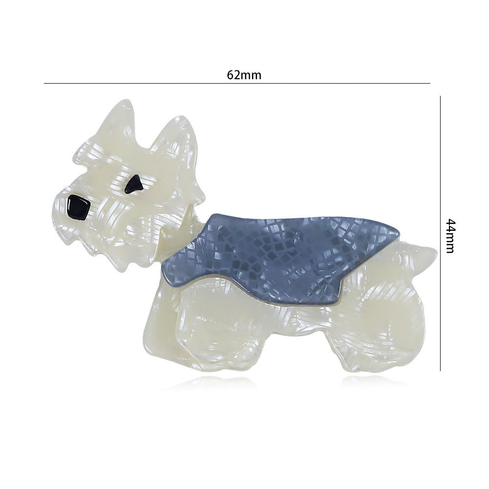 Spilla in acrilico fatta a mano a forma di simpatico cane Schnauzer alla moda - image 4