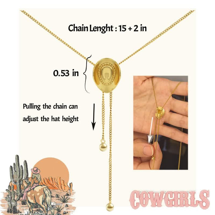 Collana con ciondolo personalizzato a forma di cappello da cowboy western con iniziale - image 6