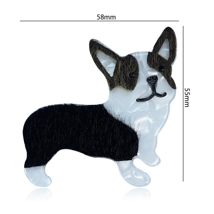 Spilla in acrilico a forma di cagnolino, realizzata a mano con cura - image 4