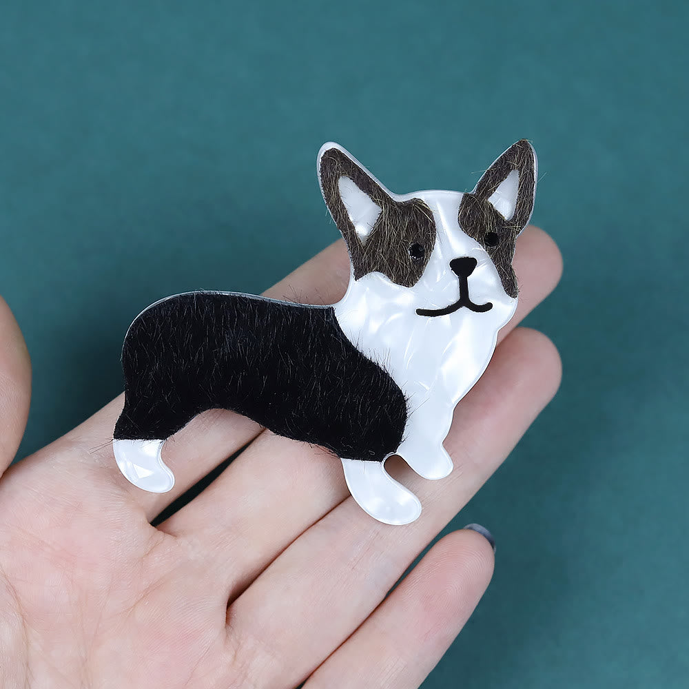 Spilla in acrilico a forma di cagnolino, realizzata a mano con cura - image 1
