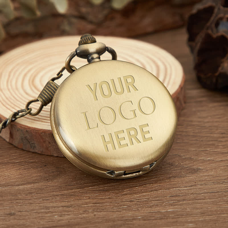 Orologio da tasca meccanico personalizzato inciso - Bronzo antico - image 0