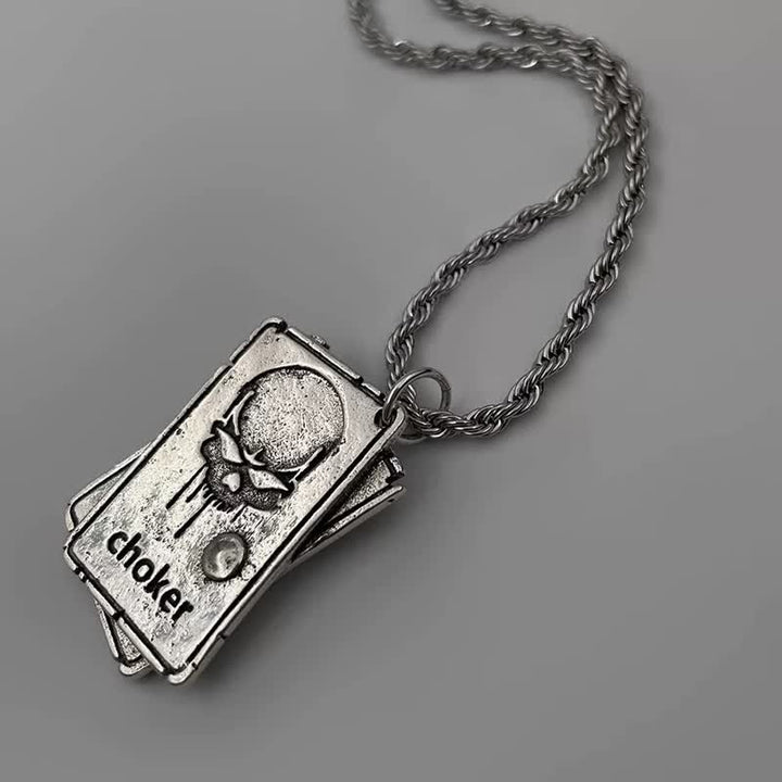 Collana unisex in metallo stile hip hop con motivo poker - image 2