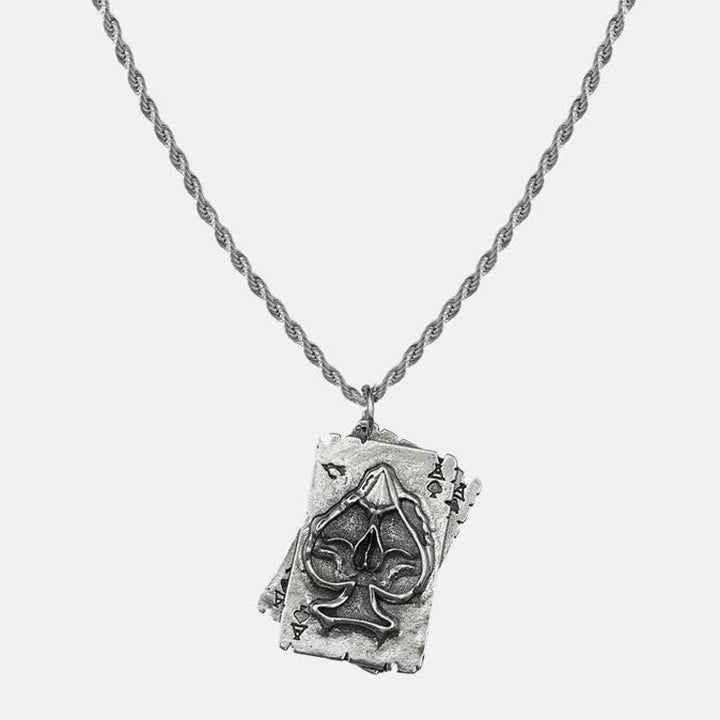 Collana unisex in metallo stile hip hop con motivo poker - image 0