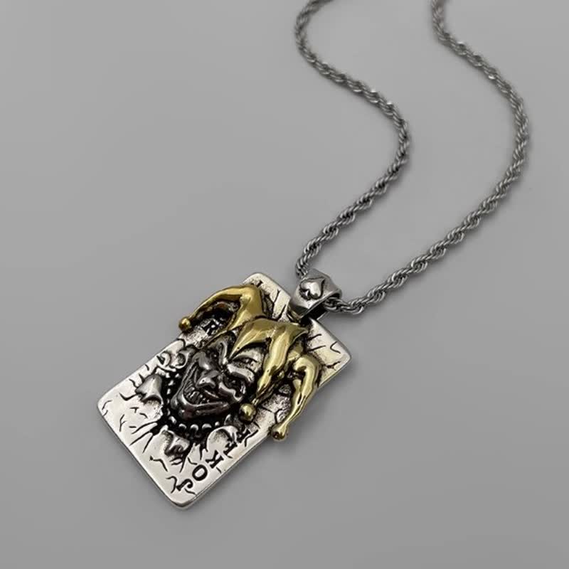 Collana unisex in metallo stile hip hop con motivo poker - Joker del poker - 27,56 pollici / 70 cm - image 4