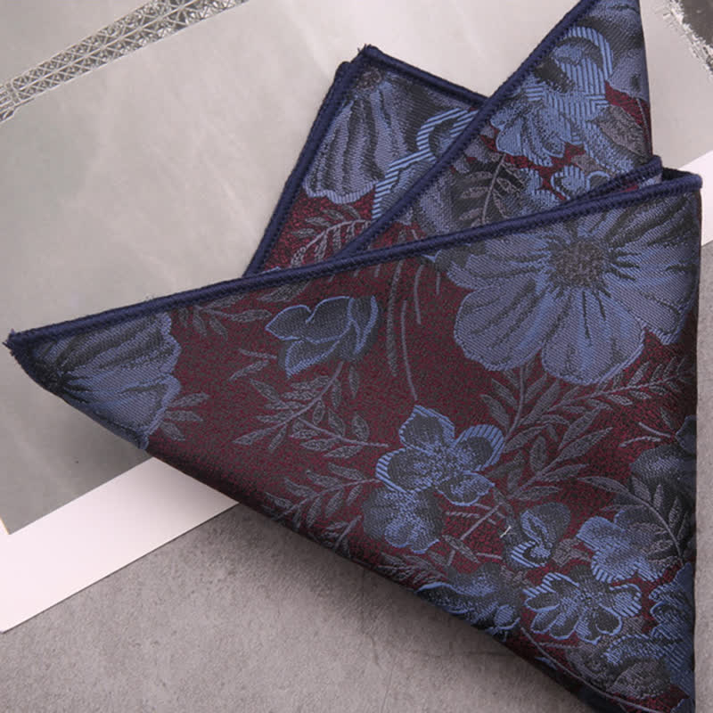 Cravatta elegante da uomo con motivo floreale blu fiordaliso - FiordalisoBlu - Solo fazzoletto da taschino - image 1