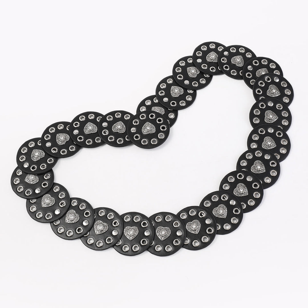 Cintura da donna in pelle rotonda e cava, squisita, nera e marrone rossiccio - image 2