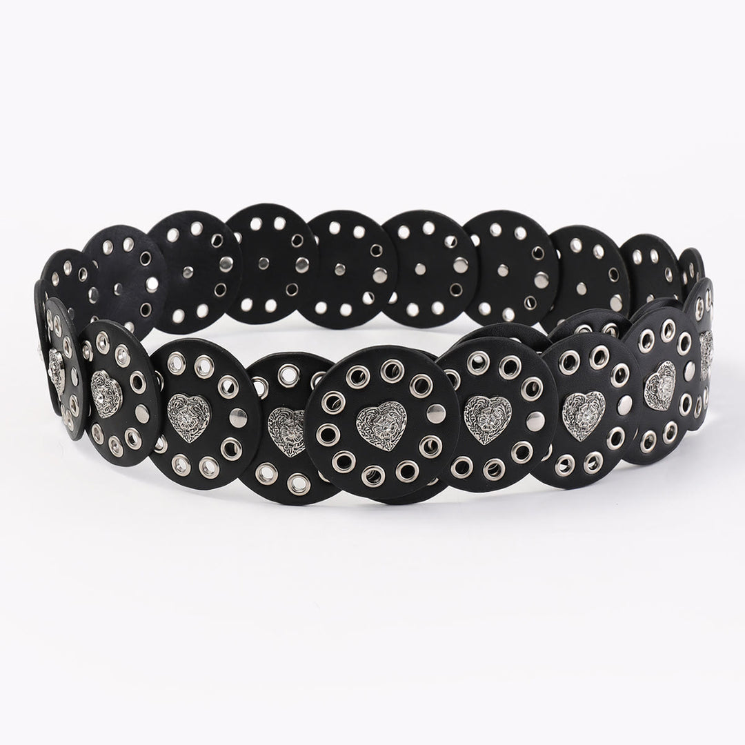 Cintura da donna in pelle rotonda e cava, squisita, nera e marrone rossiccio - image 4
