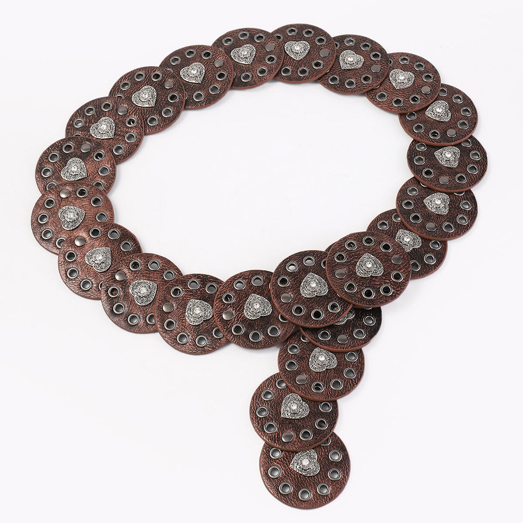 Cintura da donna in pelle rotonda e cava, squisita, nera e marrone rossiccio - image 8