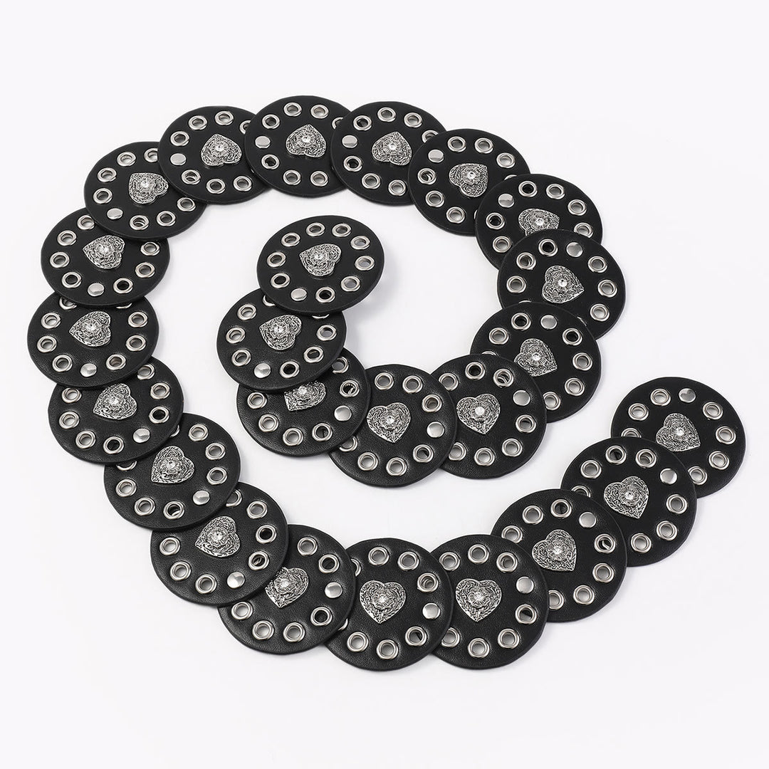 Cintura da donna in pelle rotonda e cava, squisita, nera e marrone rossiccio - image 6