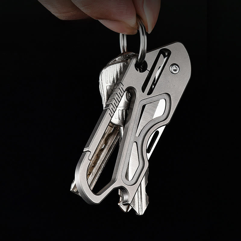 Portachiavi con coltello pieghevole portatile EDC per esterni - image 1