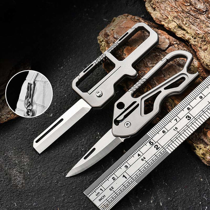Portachiavi con coltello pieghevole portatile EDC per esterni - image 3