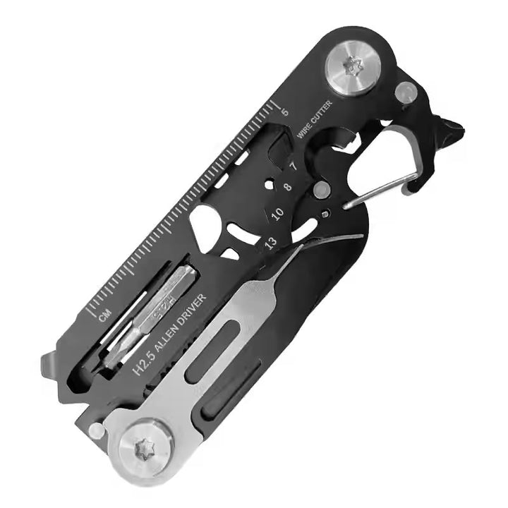 Portachiavi con coltello pieghevole portatile multifunzionale EDC-Tool - Nero - image 2