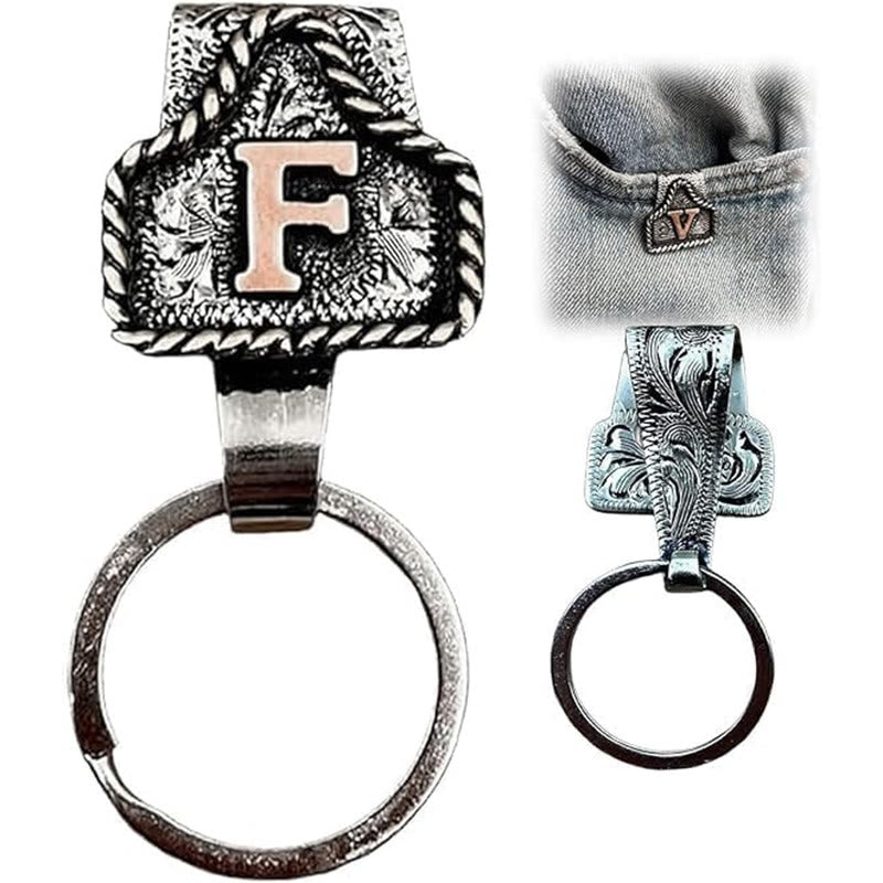 Portachiavi in metallo con lettera retrò in stile cowboy western - image 9