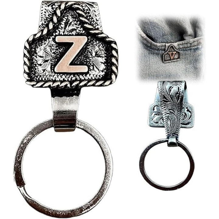 Portachiavi in metallo con lettera retrò in stile cowboy western - image 28