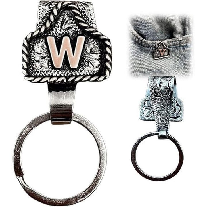 Portachiavi in metallo con lettera retrò in stile cowboy western - image 25
