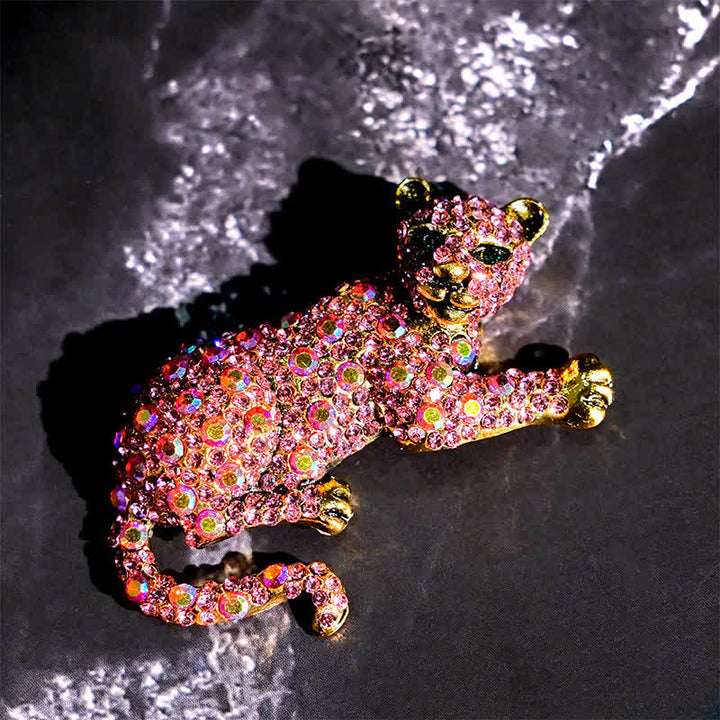 Spilla da uomo con grande tigre maestosa e strass scintillanti di lusso - image 18