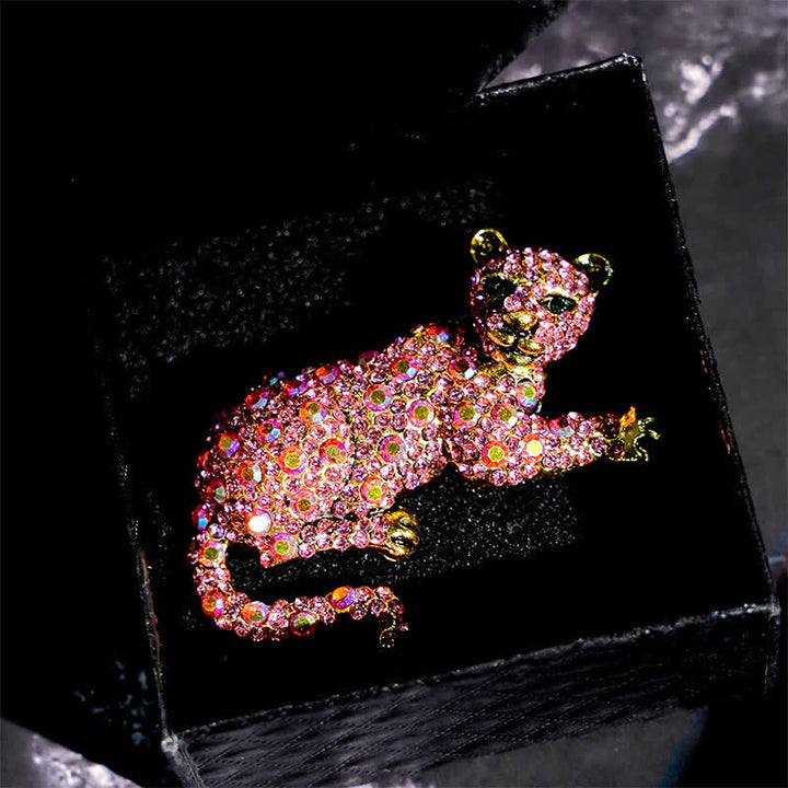 Spilla da uomo con grande tigre maestosa e strass scintillanti di lusso - image 19