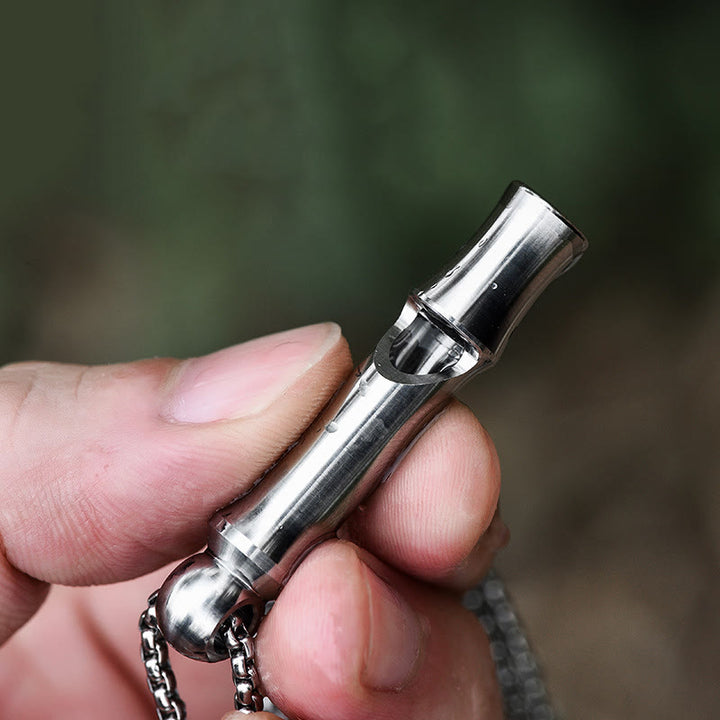 Fischietto ad alto decibel per utensili EDC in lega di titanio per esterni, tubo singolo - image 4