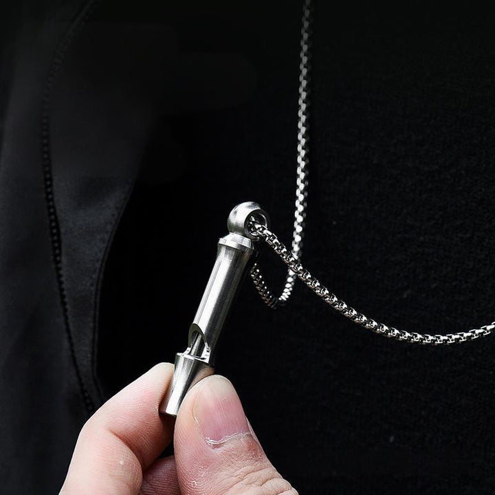 Fischietto ad alto decibel per utensili EDC in lega di titanio per esterni, tubo singolo - image 3