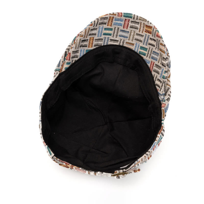 Cappello basco a quadri jacquard colorati retrò artistici - image 5