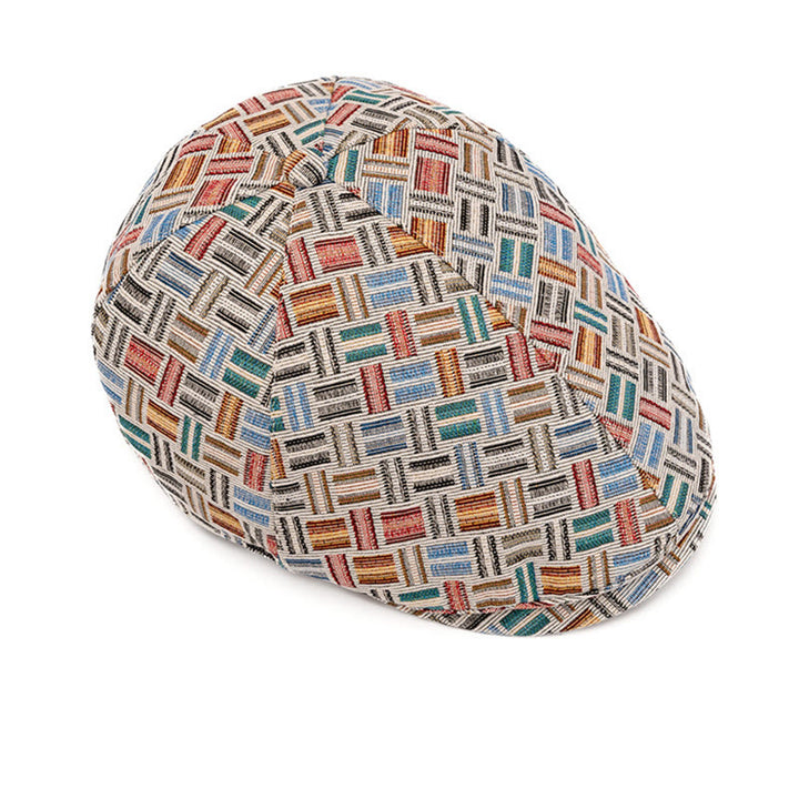Cappello basco a quadri jacquard colorati retrò artistici - image 2