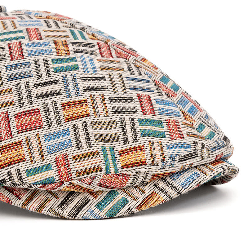Cappello basco a quadri jacquard colorati retrò artistici - image 3