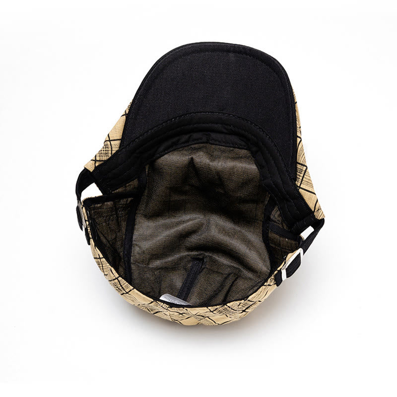Cappello basco a righe e quadri in puro cotone, moda primavera ed estate - image 7