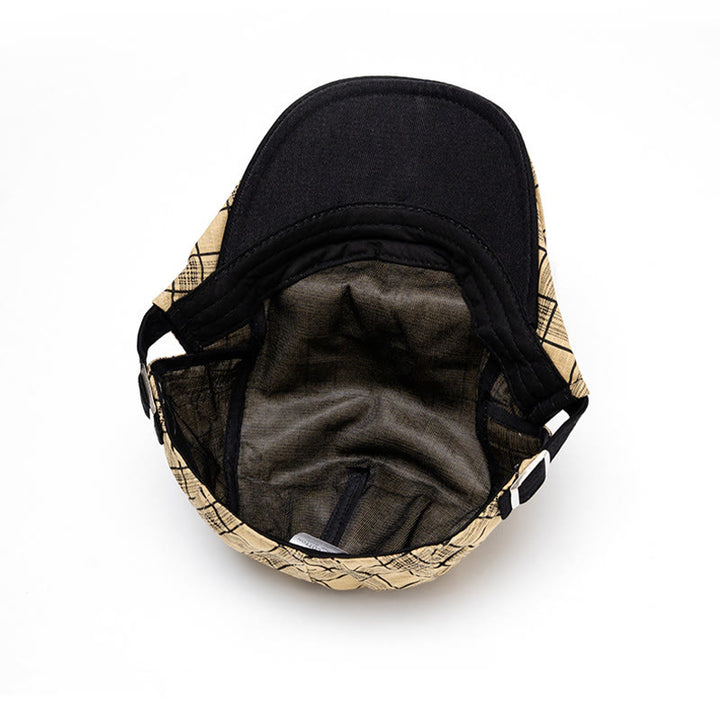 Cappello basco a righe e quadri in puro cotone, moda primavera ed estate - image 7