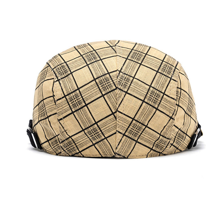 Cappello basco a righe e quadri in puro cotone, moda primavera ed estate - image 3