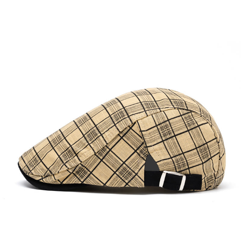 Cappello basco a righe e quadri in puro cotone, moda primavera ed estate - image 1