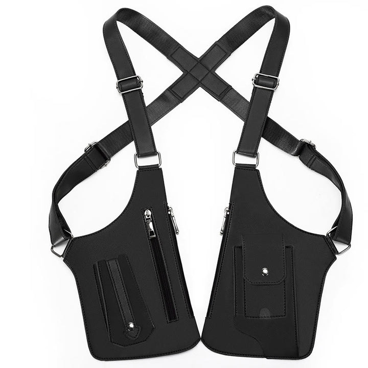 Borsa a tracolla in pelle multitasche ad alta capacità per esterni - Nero - image 7
