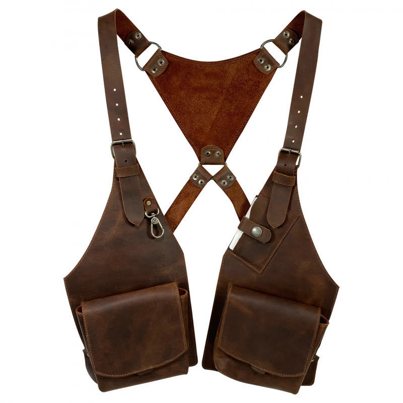 Borsa a tracolla ascellare con portafoglio grande in stile medievale - Marrone - image 0