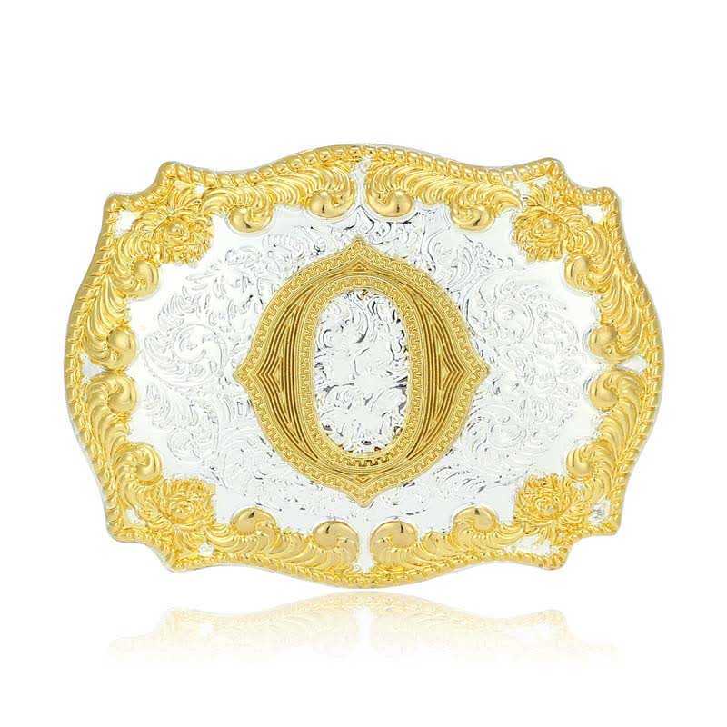 Cintura in pelle da uomo fai da te con fibbia a lettera iniziale dorata - O - Senza cintura - image 19