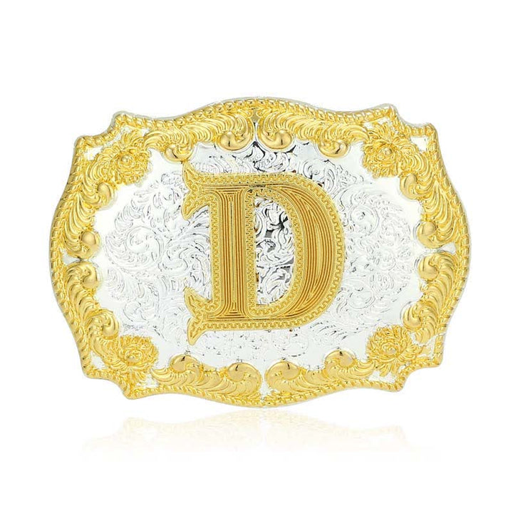 Cintura in pelle da uomo fai da te con fibbia a lettera iniziale dorata - D - Senza cintura - image 8