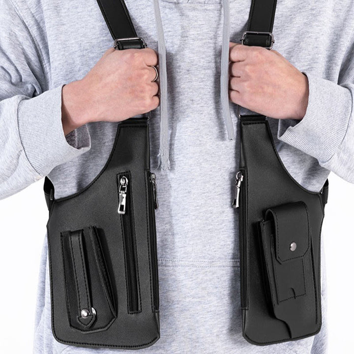 Borsa a tracolla in pelle multitasche ad alta capacità per esterni - image 1