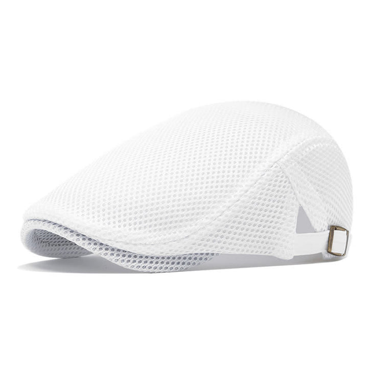 Cappello basco estivo in rete tinta unita con parte superiore piatta - Bianco - Regolabile (22"-23 5/8") - image 6
