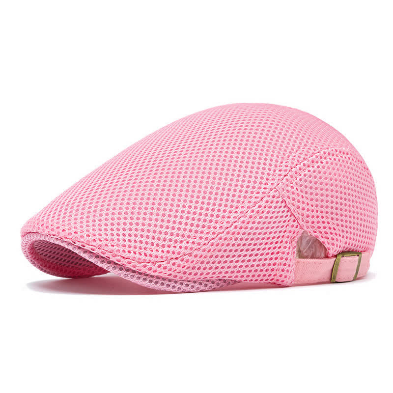 Cappello basco estivo in rete tinta unita con parte superiore piatta - Rosa - Regolabile (22"-23 5/8") - image 13