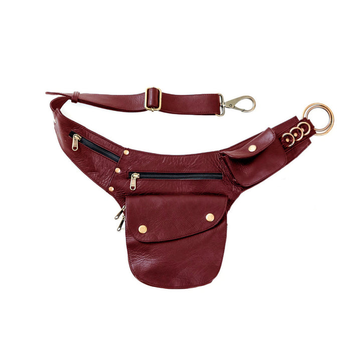 Borsa da viaggio retrò per il tempo libero, da donna, con portafoglio e cintura - Rosso - image 7