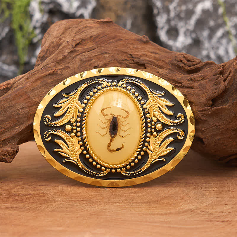 Cintura in pelle con fibbia decorativa a forma di scorpione fai da te in oro - Scorpion - Senza cintura - Cintura non inclusa - image 0