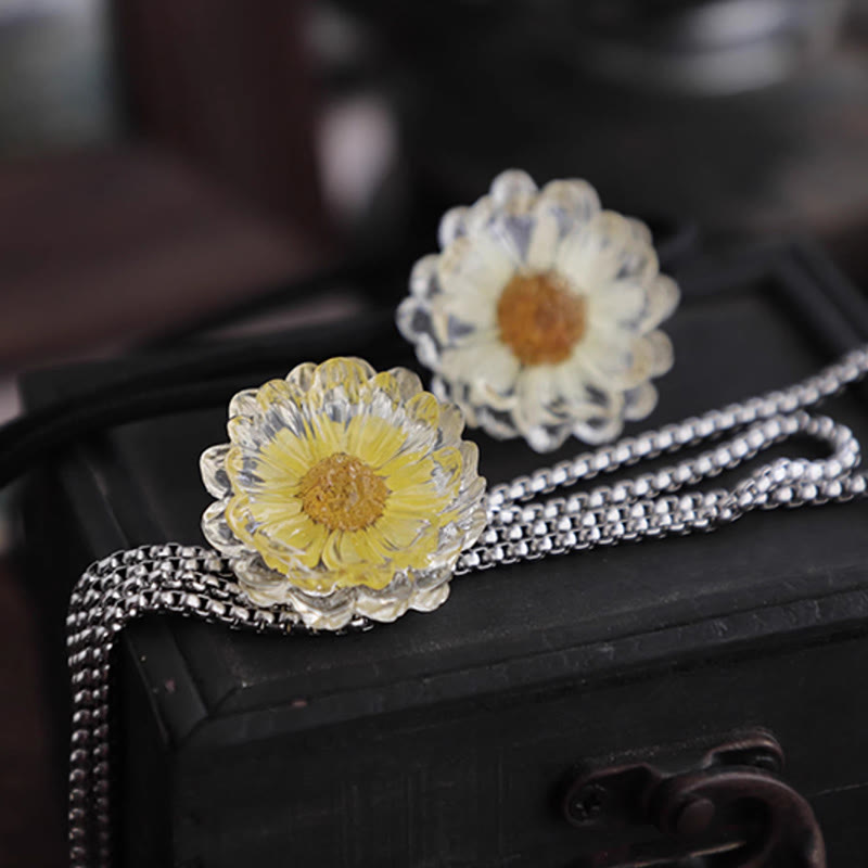 Cravatta Bolo da donna con margherite essiccate fatte a mano - image 2