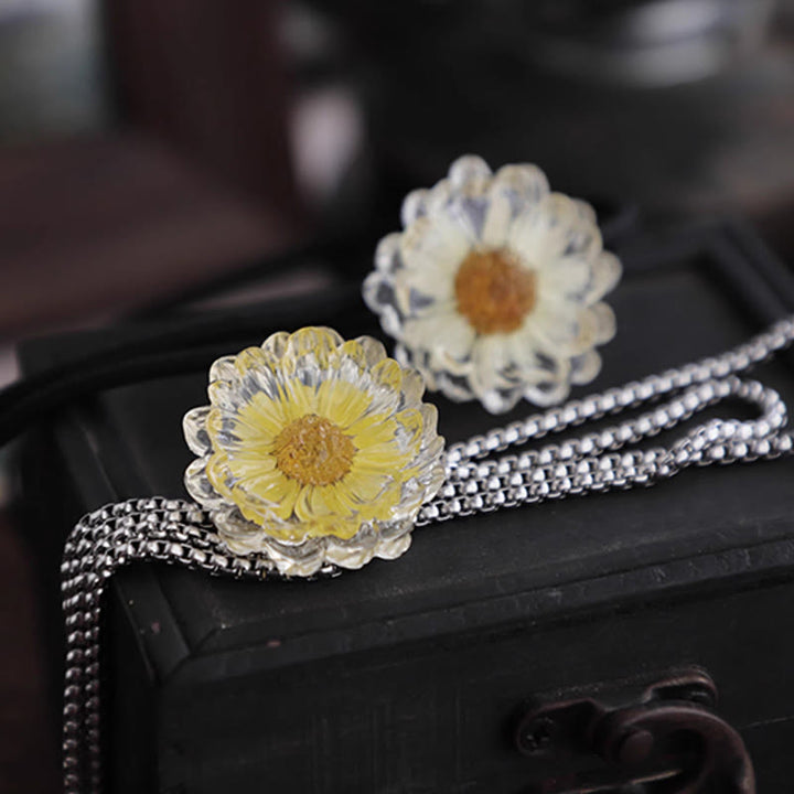 Cravatta Bolo da donna con margherite essiccate fatte a mano - image 2