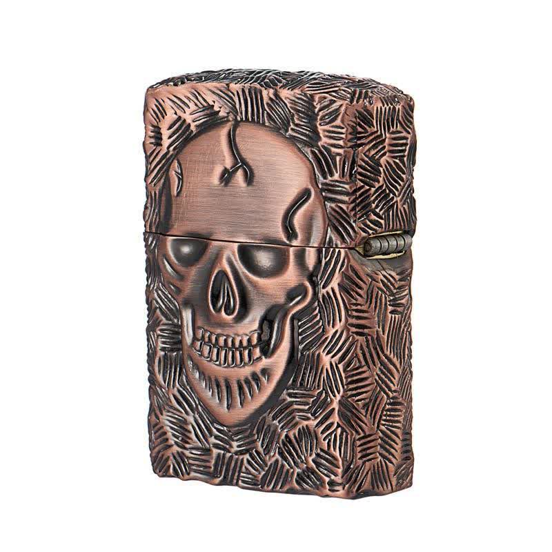 Accendino a cherosene ricaricabile con scheletro di Halloween dominante - Bronzo rosso - image 4