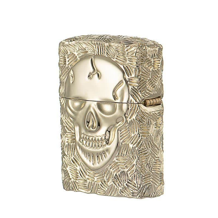 Accendino a cherosene ricaricabile con scheletro di Halloween dominante - Oro - image 7