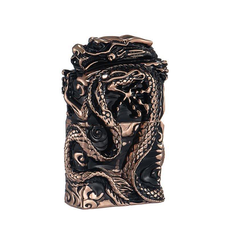 Accendino a cherosene ricaricabile Retro Collection Relief Dragon - Oro rosa - image 8